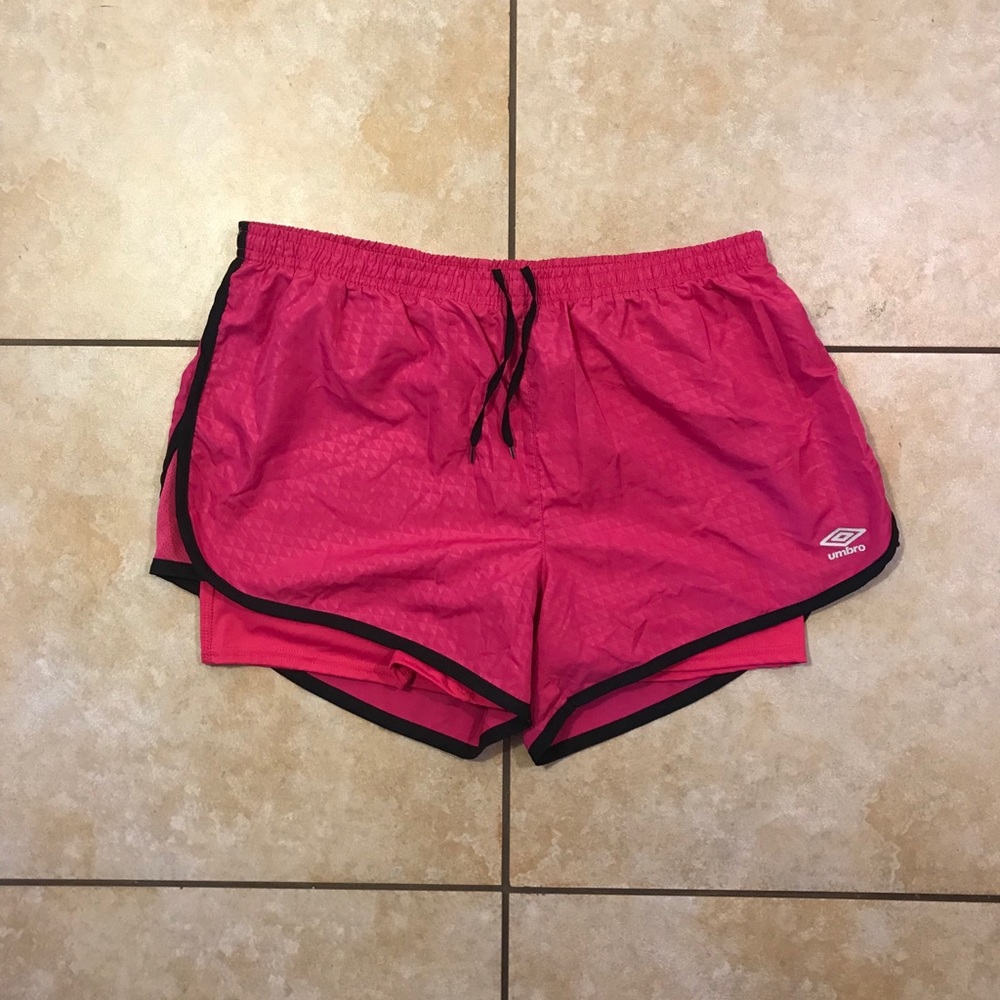 Umbro 3M Pink/Black Athletic Shorts M - Picture 2 of 5